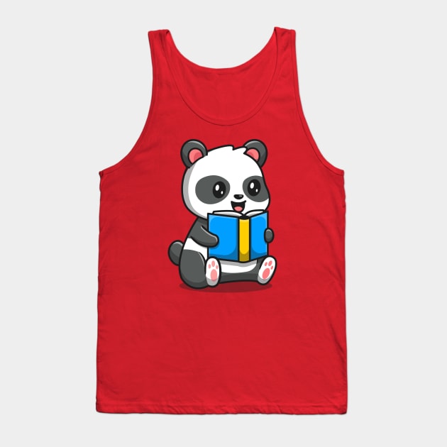 Cute Panda Reading Book Tank Top by Catalyst Labs